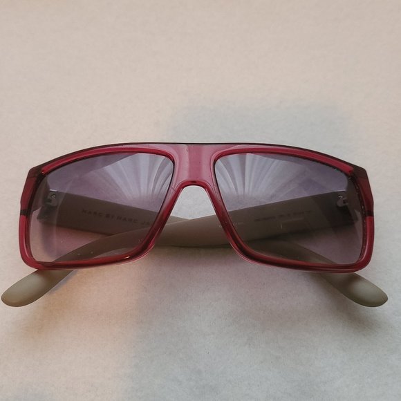 Marc by Marc Jacobs Purple Rectangular Square Sunglasses w Gray Gradient Lenses - Picture 4 of 13